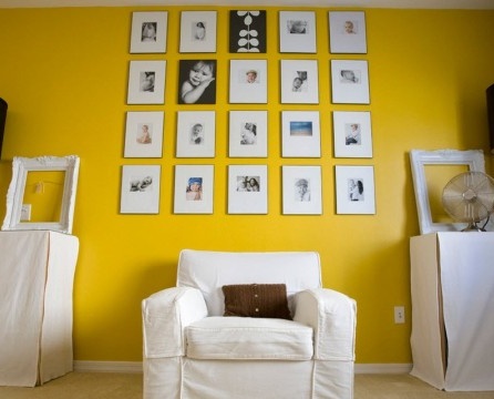 Wohnzimmer in Gelbtönen
