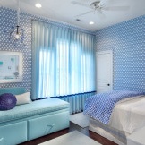 Blaues Schlafzimmer für ein Mädchen