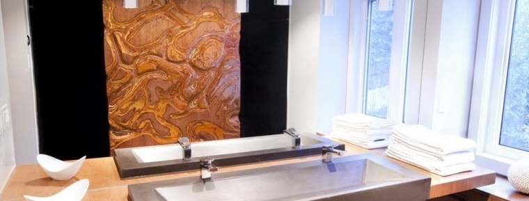 Panel timbul di atas sink