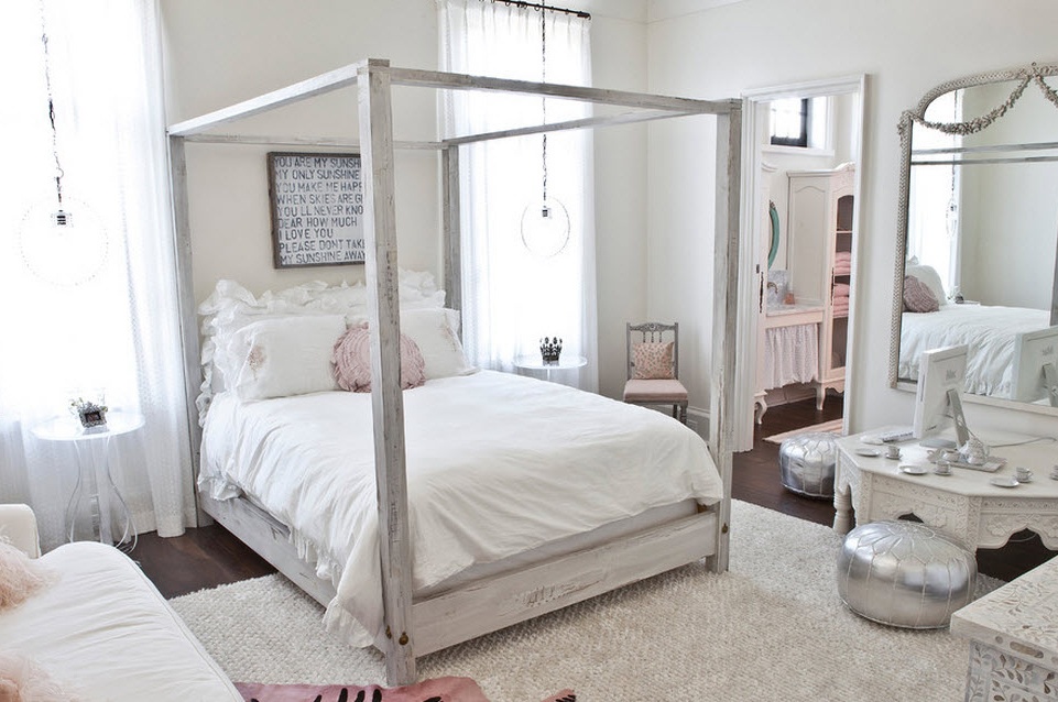 Entwerfen Sie ein Schlafzimmer für ein Mädchen in Weiß