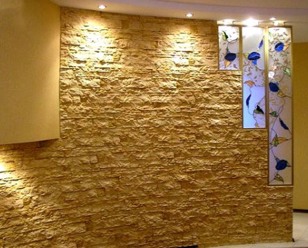 Wanddekoration im Haus mit Stein