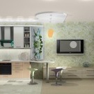 Kombiniertes Wohnzimmer und Küche