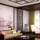 Wohnzimmerfoto im japanischen Stil