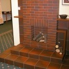 Tile brick fireplace finish
