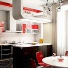 Roter Farbton in der Küche