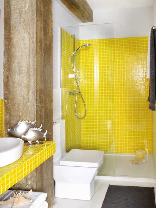 Gelb im Badezimmer