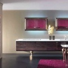 Rosa Farbe in der Art Deco Küche