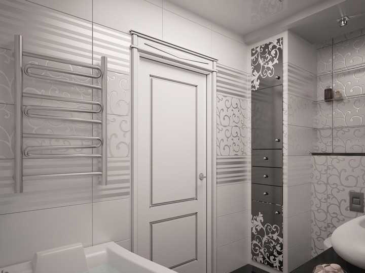 Weißes Badezimmer Art Deco