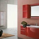 Minimalism perabot bilik mandi merah