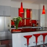Rotfarbene Küche