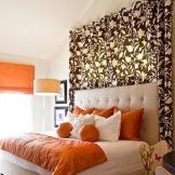 Schlafzimmer mit dem Zusatz von Orange