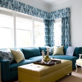 Sofa sudut biru