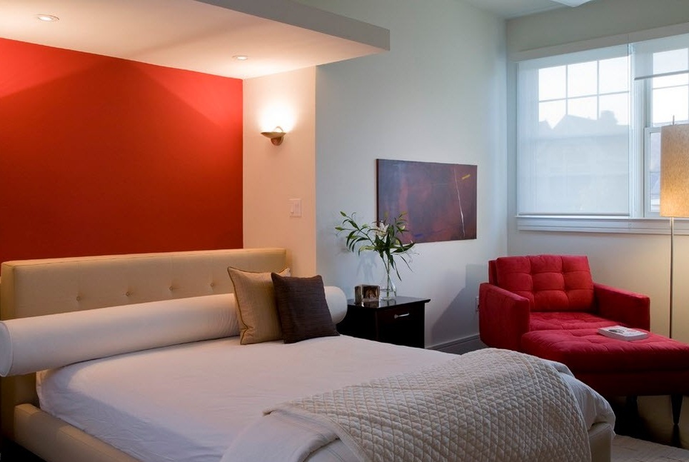 Rotes blaues Schlafzimmer