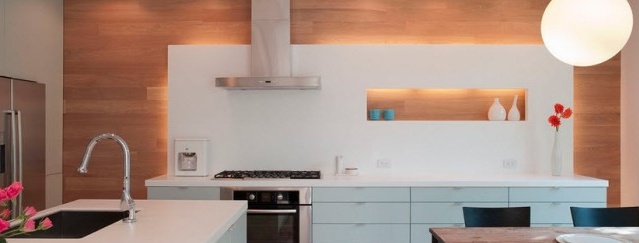 Ungewöhnliches Design einer Küche mit einer Nische