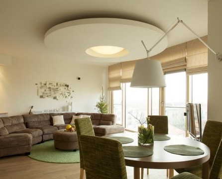 Entwerfen Sie ein stilvolles rundes Wohnzimmer