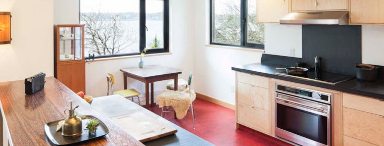 Linoleum terang untuk reka bentuk dapur moden