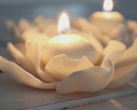 kalter Kerzenhalter aus Porzellan