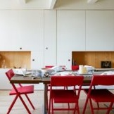 kerusi dapur lipat merah