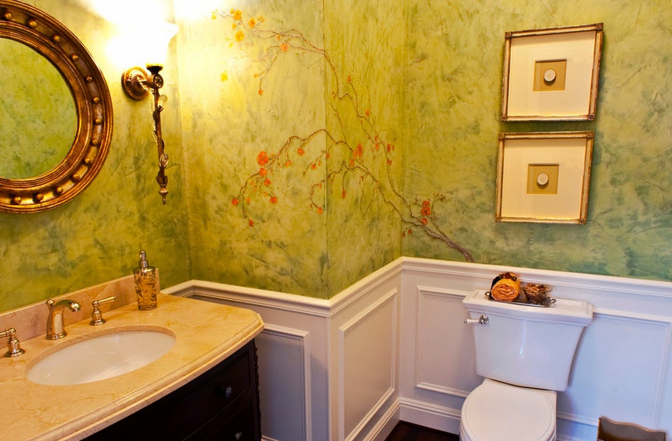 Lukisan dinding bilik mandi marmar