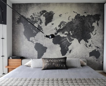 Peta dunia tiruan pada kertas dinding foto