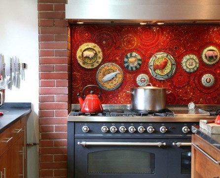 Mosaik yang luar biasa untuk dapur