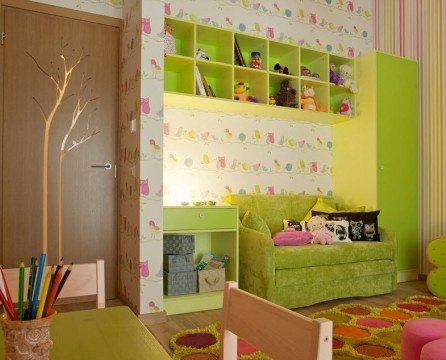 Grüne Möbel im Kinderzimmer