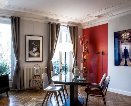 Buntes Design einer Pariser Wohnung